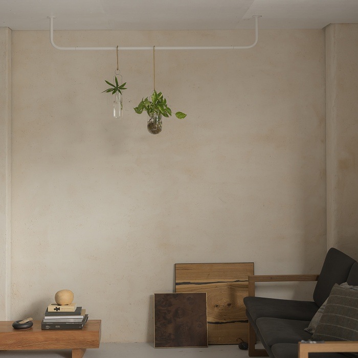 【BOU】錆びないコの字型天吊りハンガーバー（白）