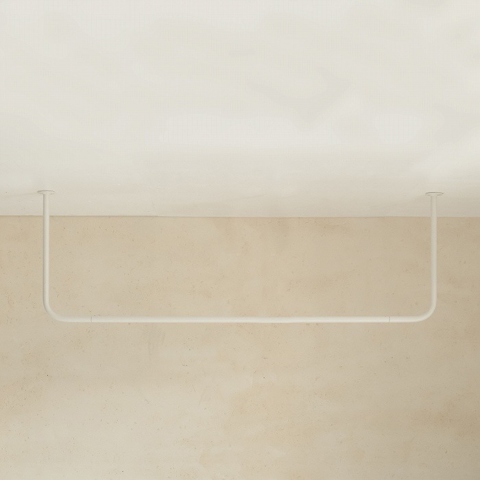 【BOU】錆びないコの字型天吊りハンガーバー（白）