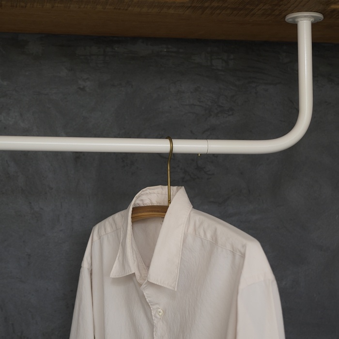 BOU】錆びないL字型天吊りハンガーバー（白） | 金物,ハンガーバー