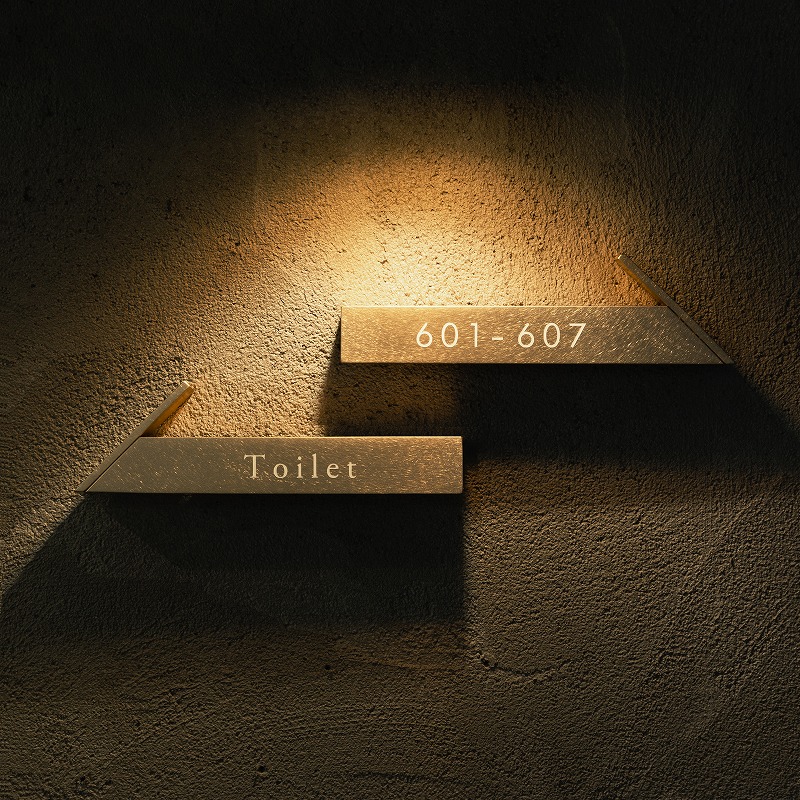 真鍮 矢印ルームサイン(左向き)