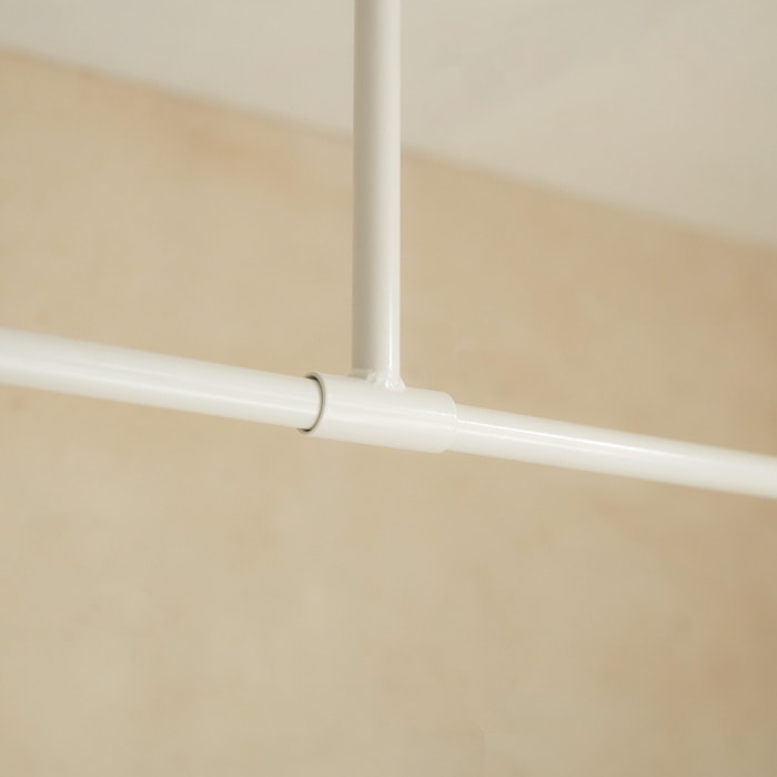 BOU】錆びないL字型天吊りハンガーバー（白）＜サイズオーダー