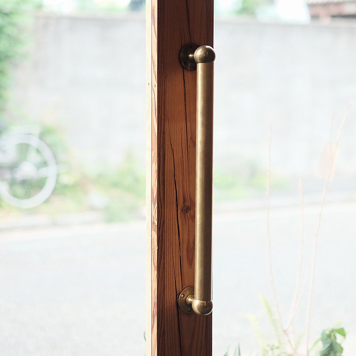 真鍮 丸ブラケットドアハンドル