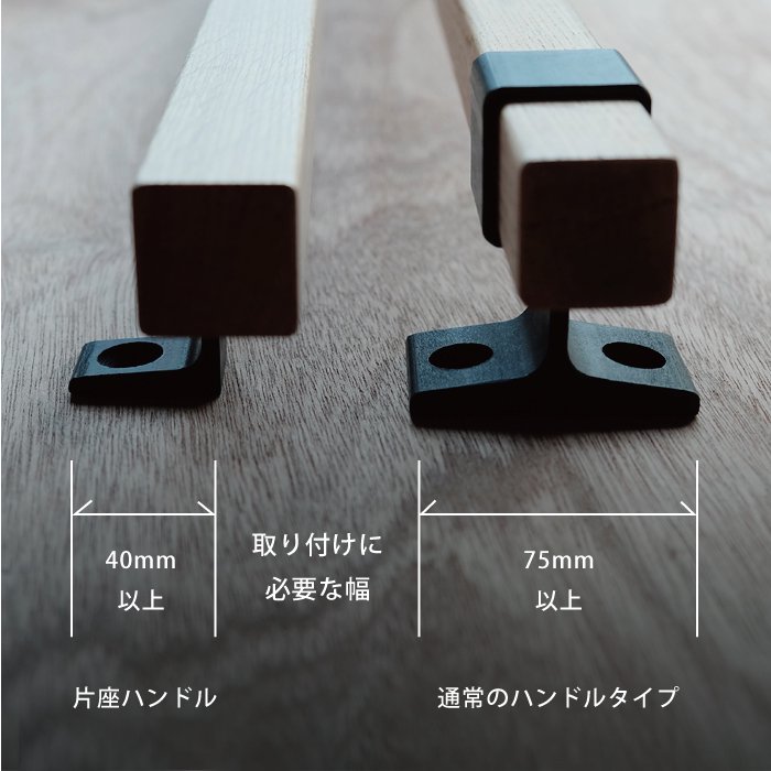 木製ドアハンドル スクエア片座