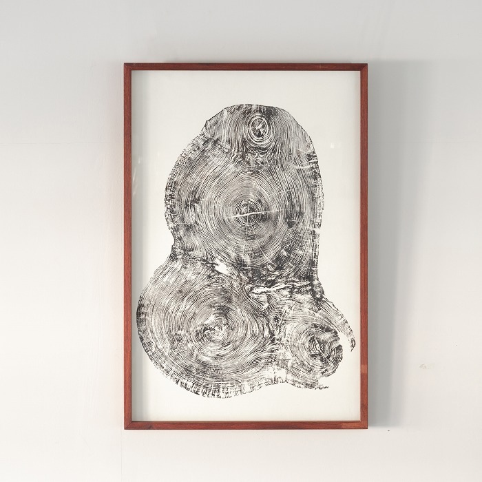 ウッドカットプリント(フレーム カリン/木版 ケヤキ)