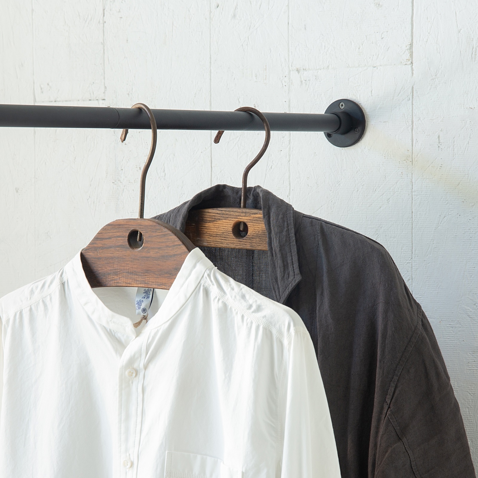 錆びない一の字型壁付けハンガーバー＜ロングサイズオーダー