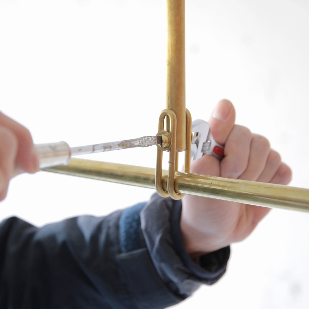 真鍮 Φ17mmパイプ用ブラケット