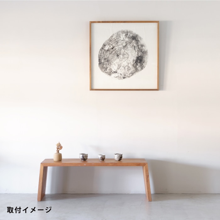 ウッドカットプリント（フレーム ナラ／木版 貝塚伊吹）