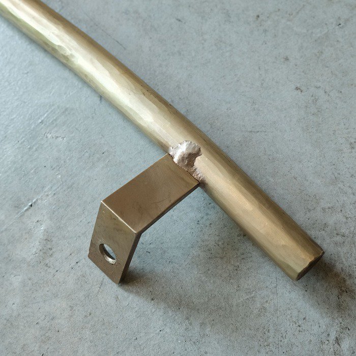 真鍮 槌目仕上げ片座ドアハンドル