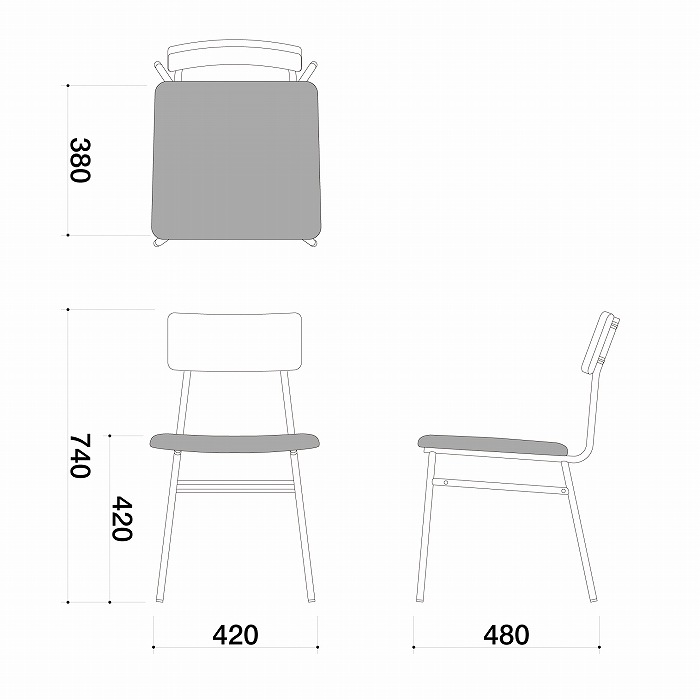 【SOU】チェア(布張)