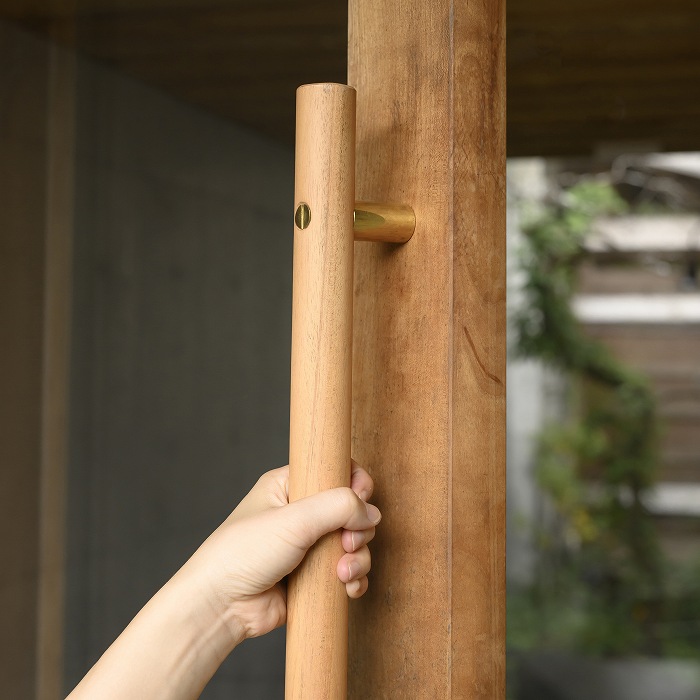 木製ドアハンドル ラウンド マホガニー