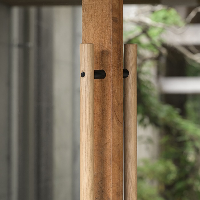 木製ドアハンドル ラウンド 栗（クリ）