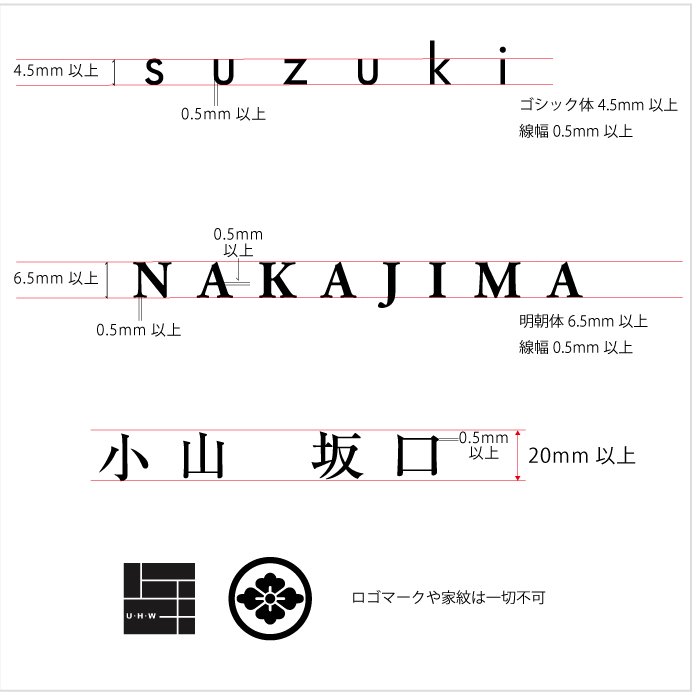 データ入稿【Haco】スリム表札