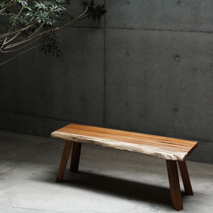 無垢天板ベンチ モンキーポッド W1025