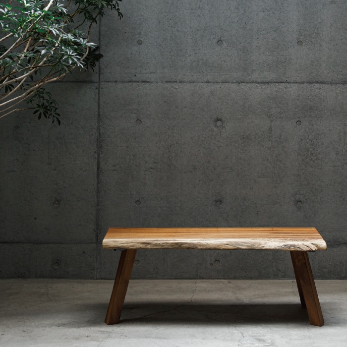 無垢天板ベンチ モンキーポッド W1025