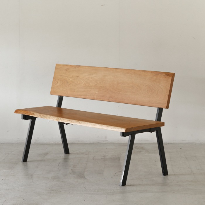 無垢天板 背付きベンチ 山桜 W1250