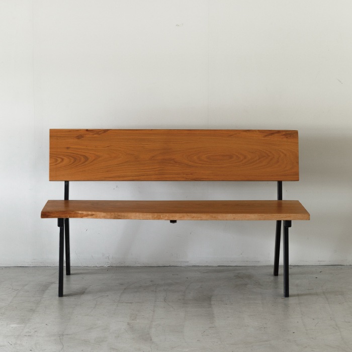 無垢天板 背付きベンチ 山桜 W1250