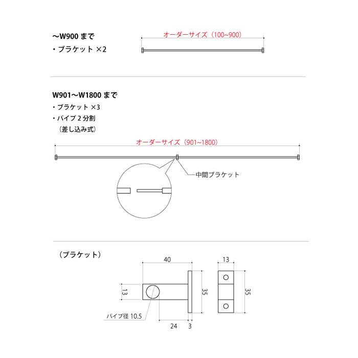 KAKU】転び止め（鉄）＜サイズオーダー＞｜ブラケット・棚受｜【上手