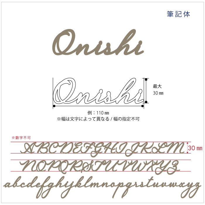 小さな切り文字表札(真鍮)