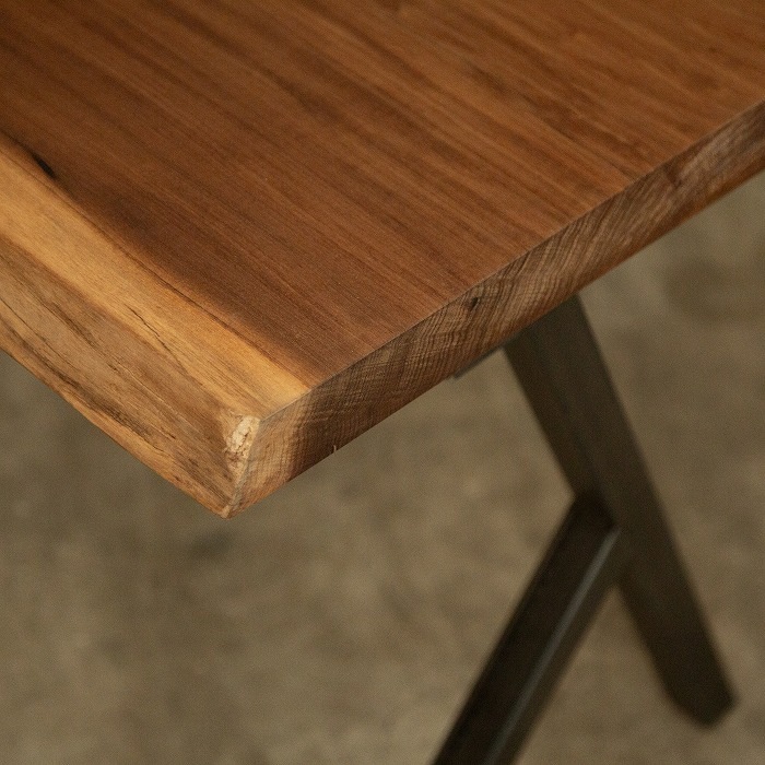 サボテン　無垢材ブラウンテーブル 無垢天板 マンソニア デスクテーブル | 家具,テーブル・デスク