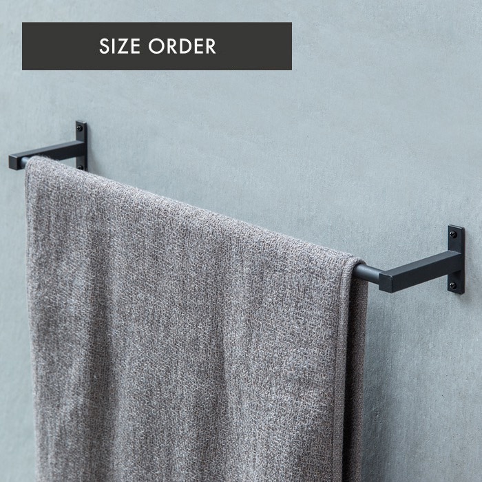 【KAKU LONG】タオルハンガー（黒）＜サイズオーダー＞