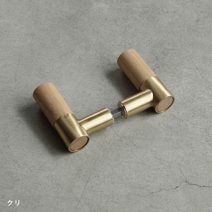 木と真鍮 レバーハンドル(丸)