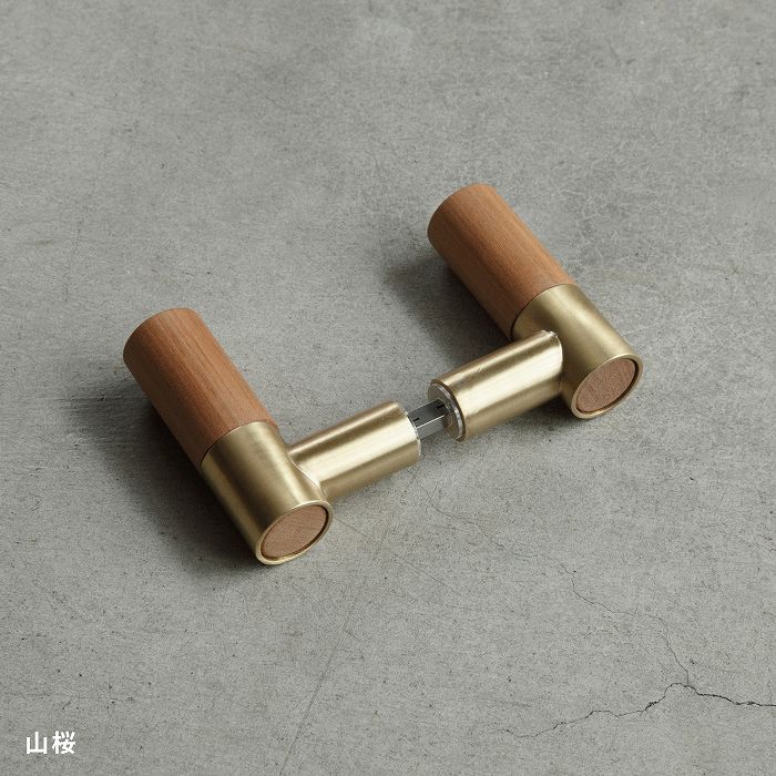 木と真鍮 レバーハンドル(丸)