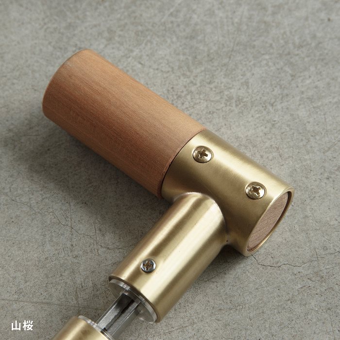 木と真鍮 レバーハンドル(丸)