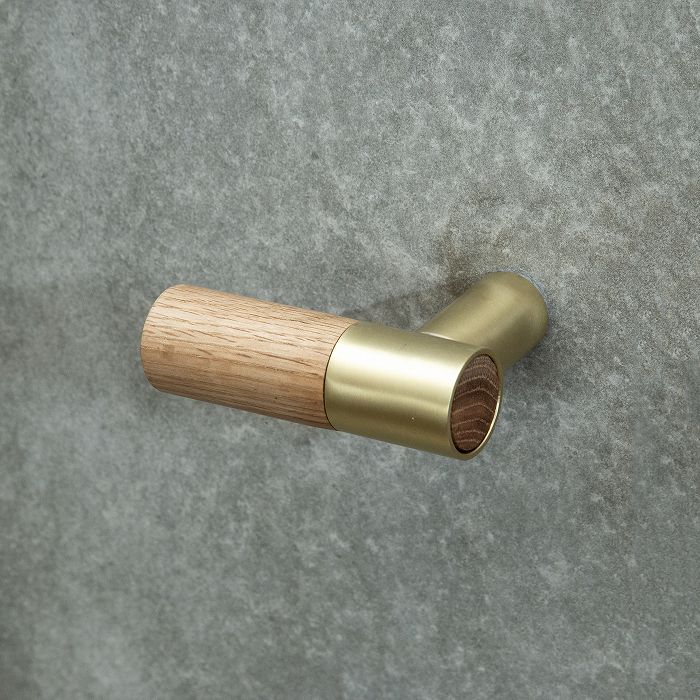 木と真鍮 レバーハンドル(丸)
