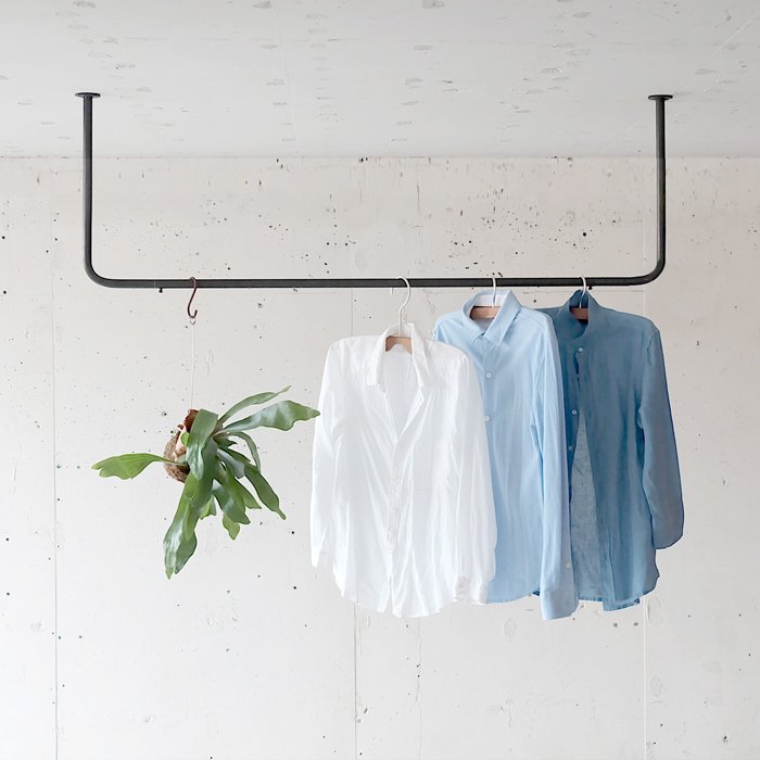 上手工作所　天吊この字アイアンバー BOU】コの字天吊りハンガーバー | 金物,ハンガーバー(ランドリー