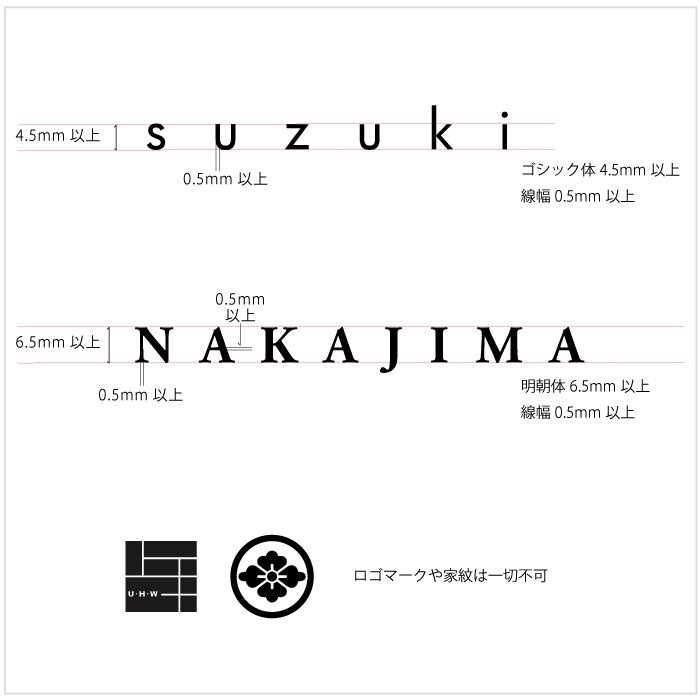 データ入稿【Haco】大型専用インターフォンカバー表札