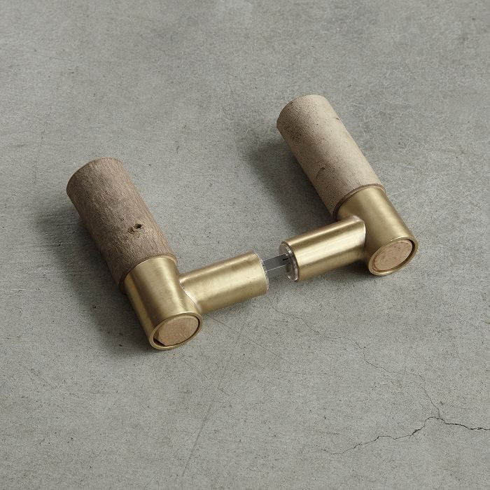 木と真鍮 レバーハンドル（こぶし）