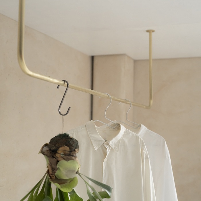 真鍮 コの字型天吊りハンガーバー | 金物,ハンガーバー(ランドリー