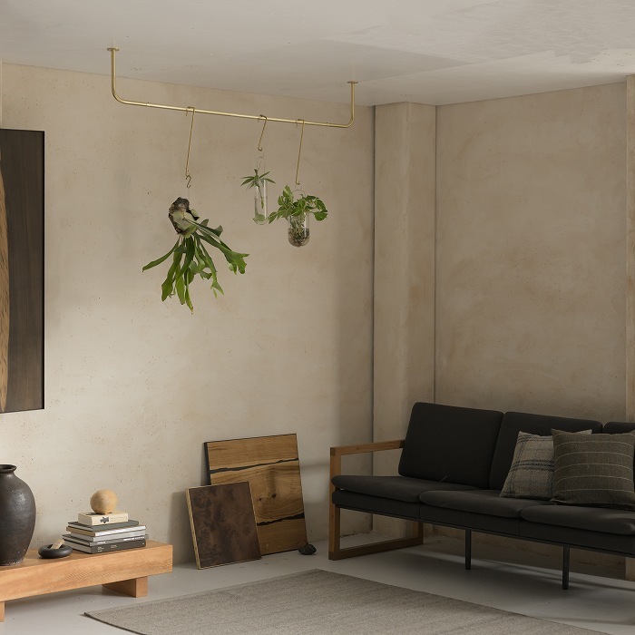 真鍮 コの字型天吊りハンガーバー