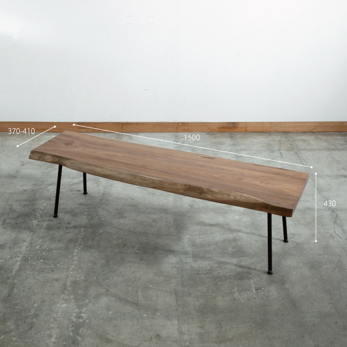 無垢天板ベンチ クルミ W1600