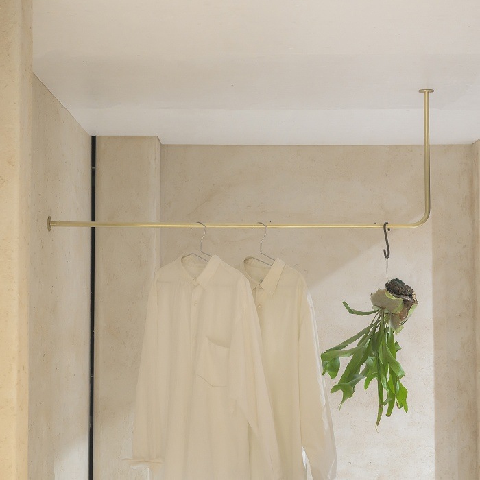 真鍮 L字型天吊りハンガーバー | おすすめ2 | オリジナル家具・金物の