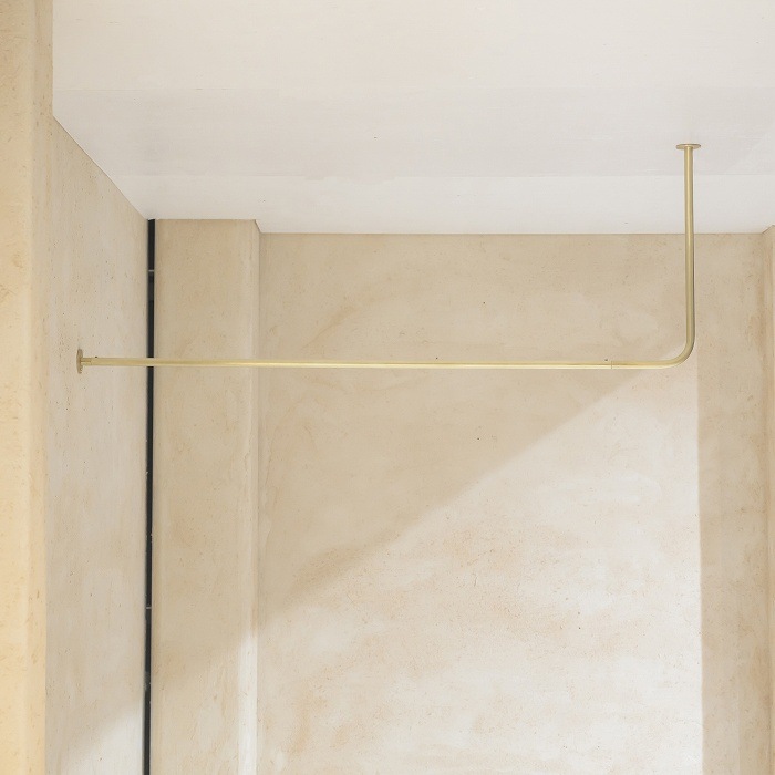 真鍮 L字型天吊りハンガーバー