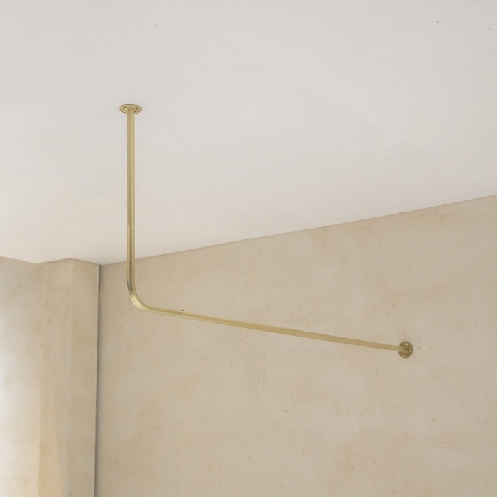 真鍮 L字型天吊りハンガーバー