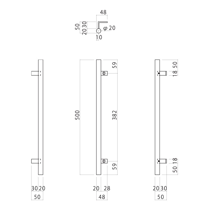 木製 片座ドアハンドル