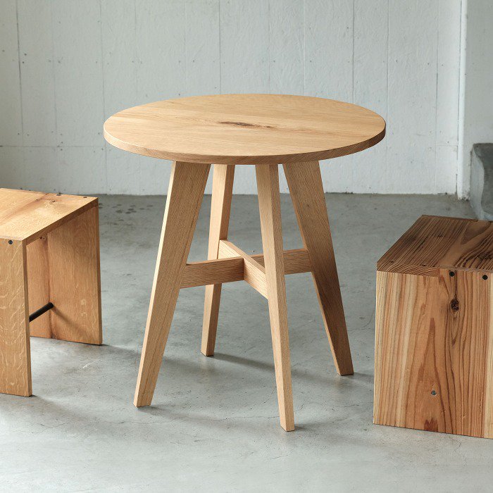 丸カフェテーブル  2人掛け（ナラ）