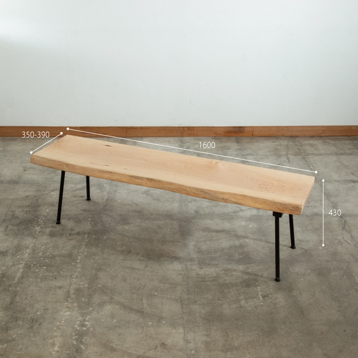 無垢天板ベンチ カエデ W1600
