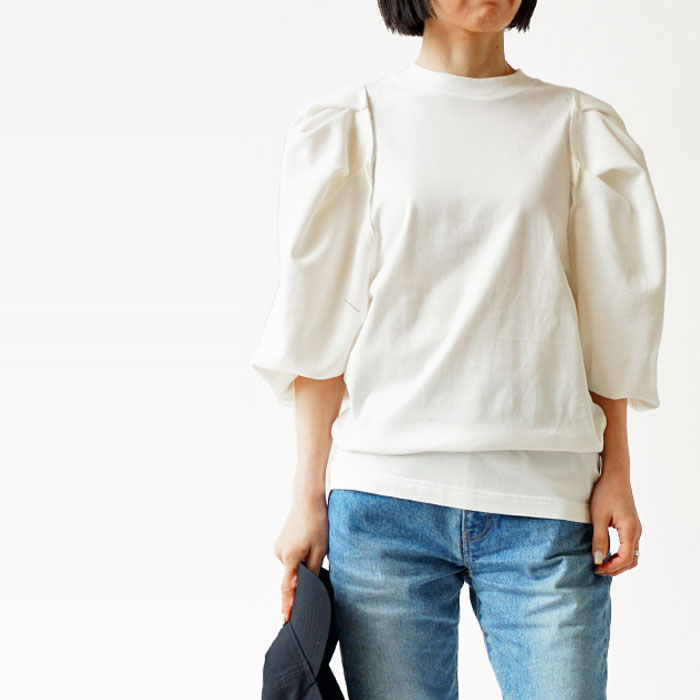 < GibouLee > embellshment po / ボリュームスリーブ カットソー