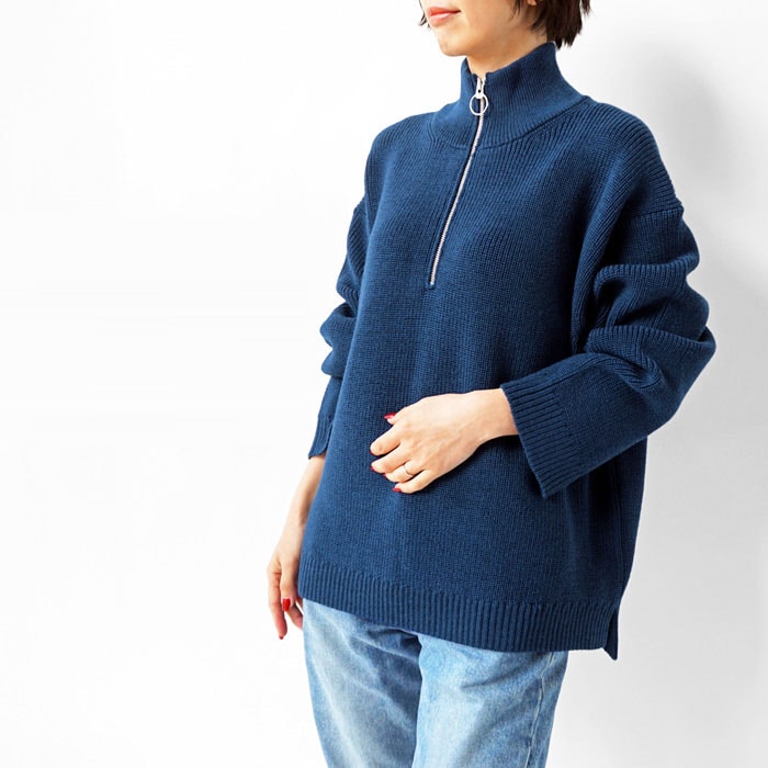 < Vincent et Mireille > HALF ZIP KNIT / ハーフジップ ニット