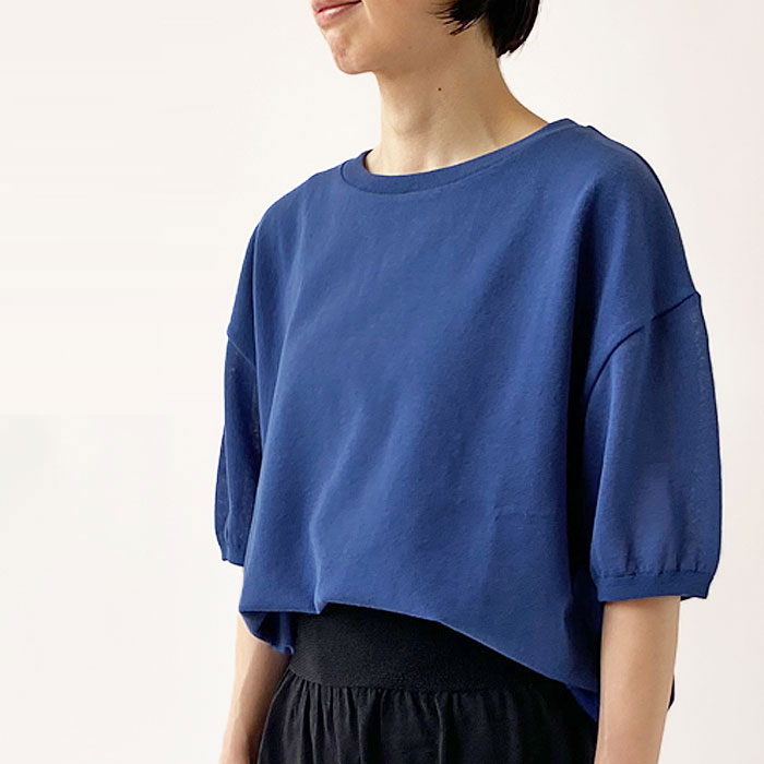 < SAIFUKU > からだをつつむ 洗える綿麻ストレッチTシャツ