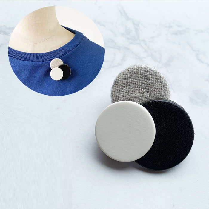 < ＆asa.co > Dots black / ブローチ