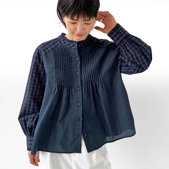 < kelen > PIN TUCK FRILL BLOUSE 
