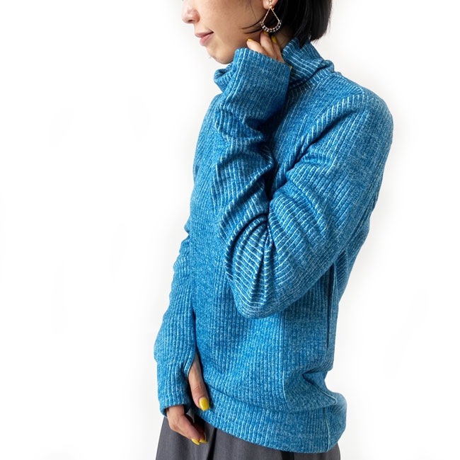 < kelen > TURTLE NECK RIB TOPS 