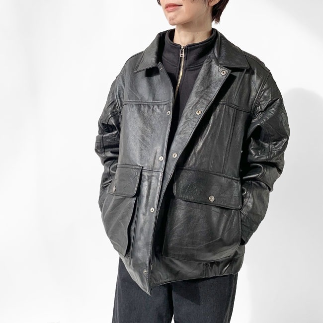 < modem design > Leather Flight Jacket /  レザー ジャケット