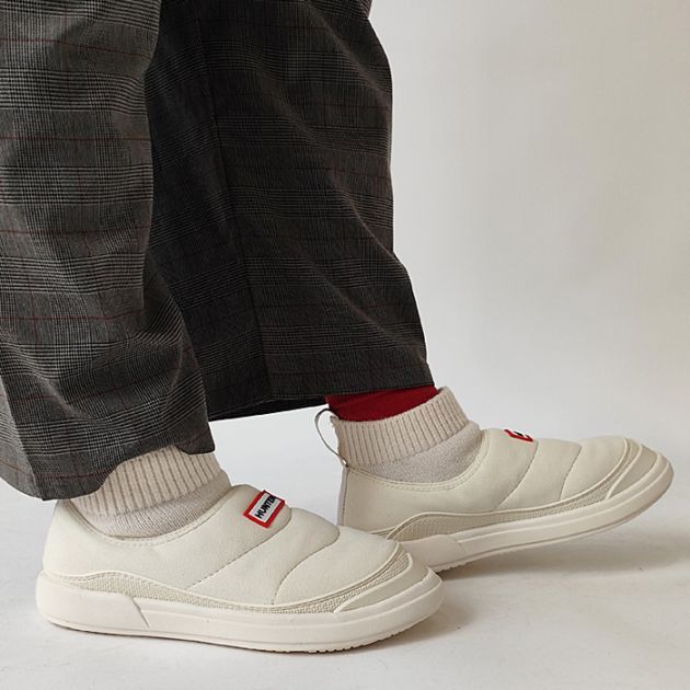 < HUNTER > IN/OUT FAUX SUEDE KNITTED CUFF BOOT / ショートブーツ