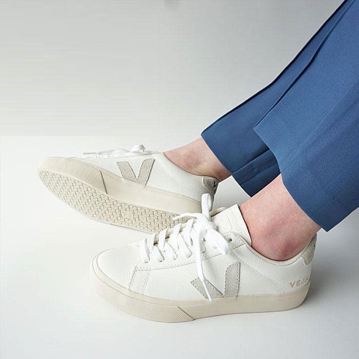 < VEJA > CAMPO  EXTRA-WHITE/NATURAL-SUEDE