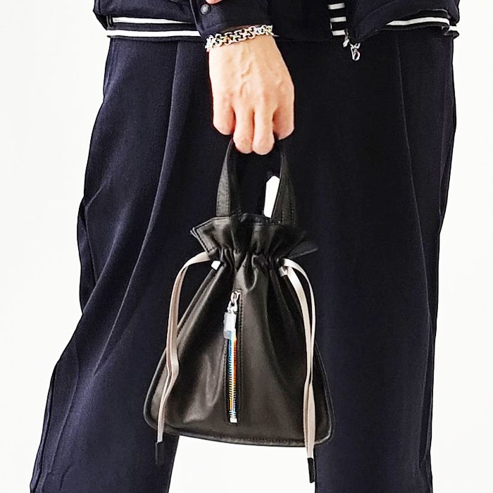 < aniary > Mini Tote/ リアリティレザーミニ巾着トート バッグ